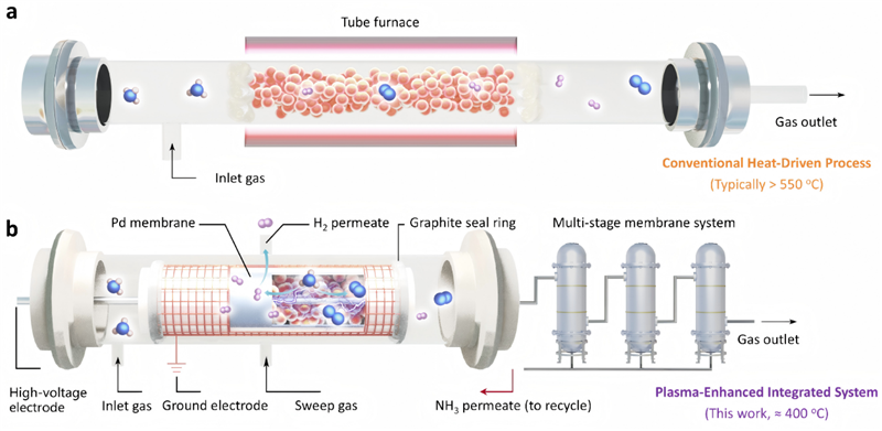 大连化物所开发等离子体增强钯膜反应器耦合系统实现低温氨分解制氢